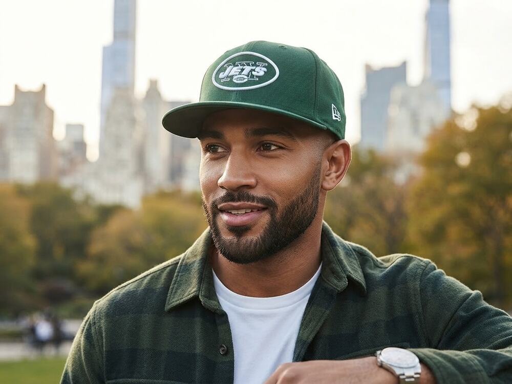 New Era 59FIFTY New York Jets Fitted Hat Cap Green NFL Size 8 Preowned